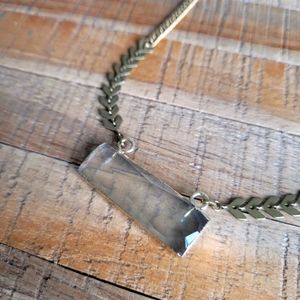 Sage green and gold necklace
